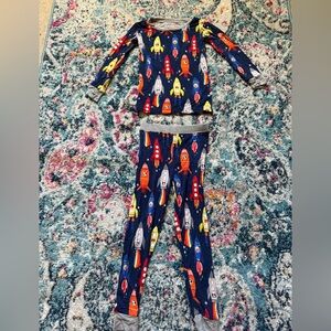 Little Sleepies Space Explorer Rocket Ship Print Pajamas